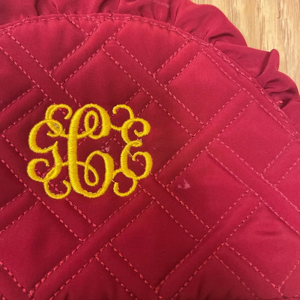 Vera Bradley Red Quilted Makeup Bag